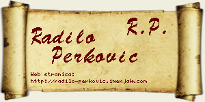 Radilo Perković vizit kartica